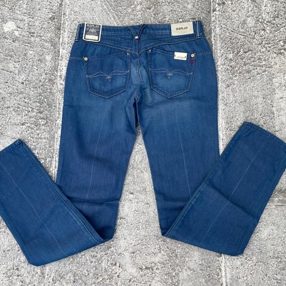 Replay Women Jeans Blue Skinny TRACEEMAN Cotton Denim Jean Size 28(30X32) $180 - Picture 3 of 9